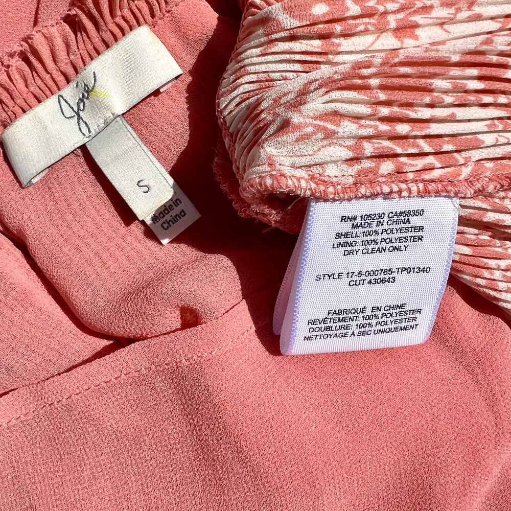 Joie Jeneca Pleated Ruffle High Neck Tank Top Baci Coral Size Small fits M NWOT - Picture 3 of 8